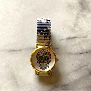 Floral Sugar Skull Watch